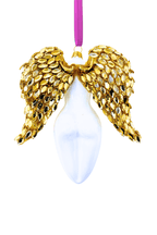 Golden Luxe Winged Angel Sculpture Glass Ornament - Che Cose Belle