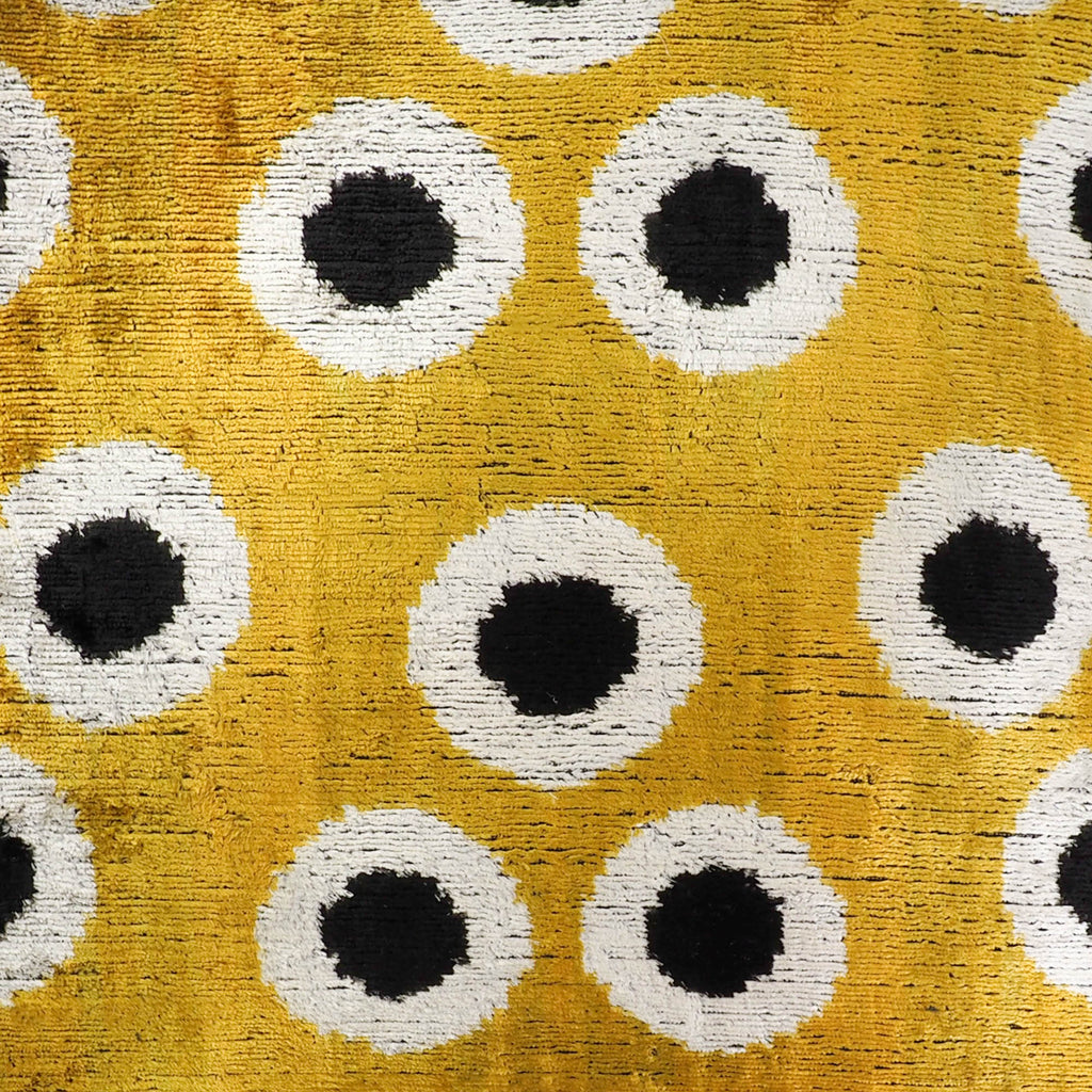 Golden Orbs Silk Velvet Ikat Throw Pillow Cover 20 X 20 - Che Cose Belle