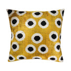 Golden Orbs Silk Velvet Ikat Throw Pillow Cover 20 X 20 - Che Cose Belle