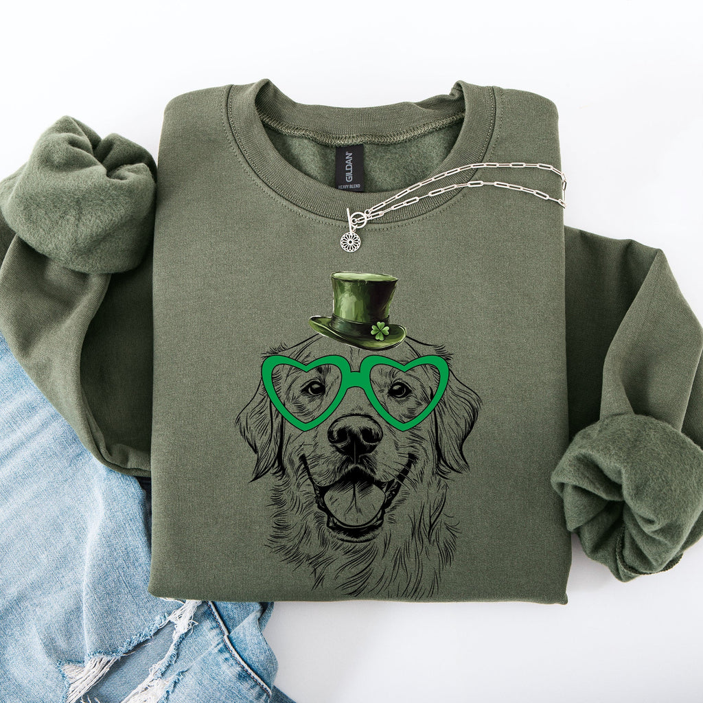 Golden Retriever, Adorable Dog, St Patrick's Day, Lucky, Irish Sweatshirt - Che Cose Belle