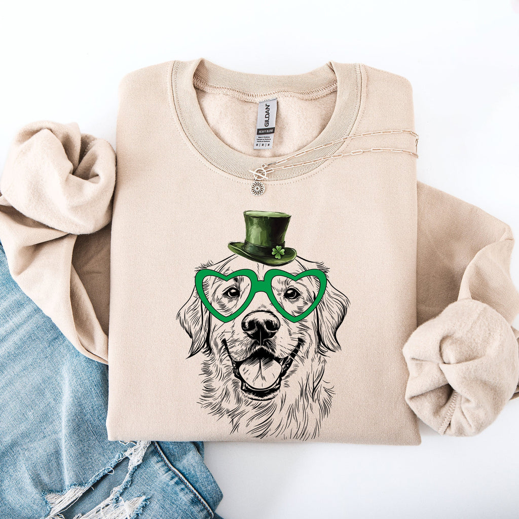 Golden Retriever, Adorable Dog, St Patrick's Day, Lucky, Irish Sweatshirt - Che Cose Belle