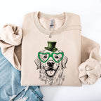 Golden Retriever, Adorable Dog, St Patrick's Day, Lucky, Irish Sweatshirt - Che Cose Belle