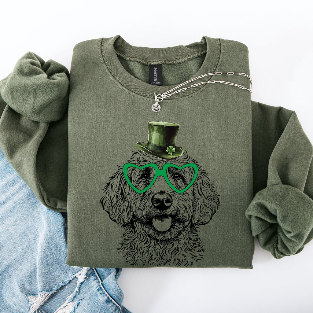 Goldendoodle, Adorable Dog, St Patrick's Day, Lucky, Irish Sweatshirt - Che Cose Belle