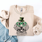 Goldendoodle, Adorable Dog, St Patrick's Day, Lucky, Irish Sweatshirt - Che Cose Belle