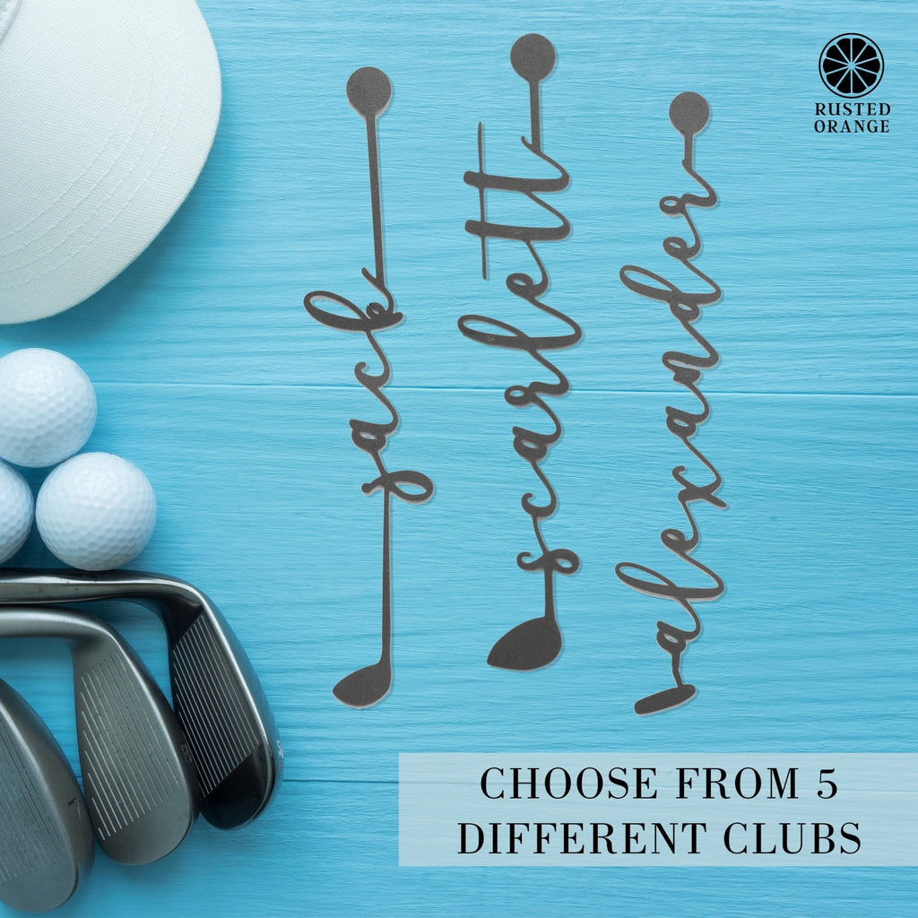 Golf Clubs with Name - 3 pack - Golf Papa Signs Wall Decor - Che Cose Belle