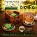 Golf Coasters, Durable Wooden Drink Coasters with Holder - Che Cose Belle