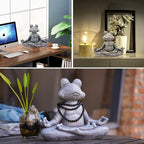 Goodeco 12.5" L×10" H Meditating Yoga Frog Statue - Gifts for Women/Mom, Zen Garden Frog Figurines for Home and Garden Decor, Frog Decorations Gift Ideas, Frog Gifts for Women - Che Cose Belle