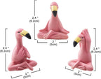 Goodeco 2.4" Mini Yoga Flamingo Figurines - Tiny Gifts Whimsical Kawaii Pink Flamingo Desk Decor, Set of 3 Fairy Garden Lawn Statues, Flamingo Gifts for Women/Mom/Grandma/Girls - Che Cose Belle