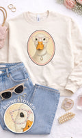Goose with Rhinestone Specs Graphic Sweatshirt - Che Cose Belle
