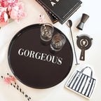 Gorgeous Round Black Bar Tray | Serving Tray with Handles | 13.5" Diameter - Che Cose Belle