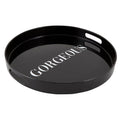 Gorgeous Round Black Bar Tray | Serving Tray with Handles | 13.5" Diameter - Che Cose Belle