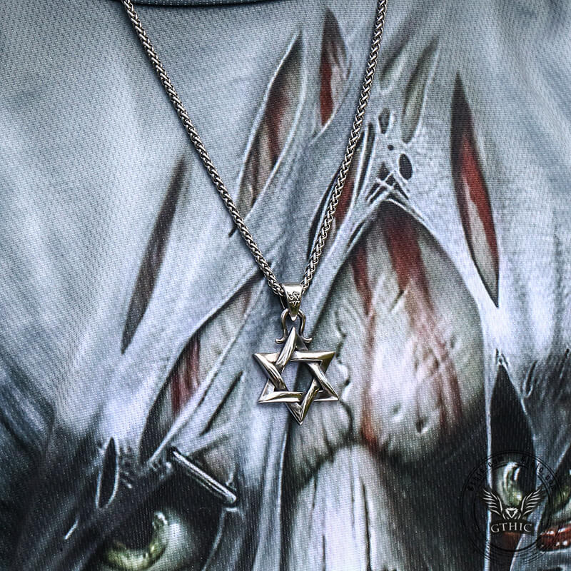 Gothic Gem-set Star Of David Stainless Steel Pendant - Che Cose Belle