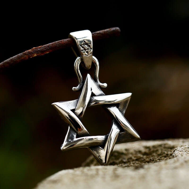 Gothic Gem-set Star Of David Stainless Steel Pendant - Che Cose Belle