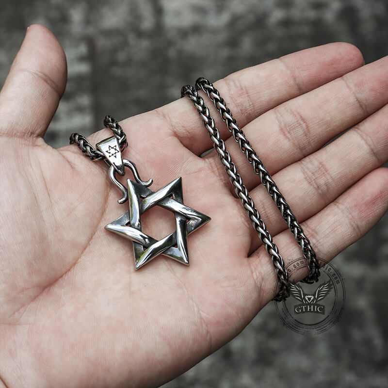 Gothic Gem-set Star Of David Stainless Steel Pendant - Che Cose Belle