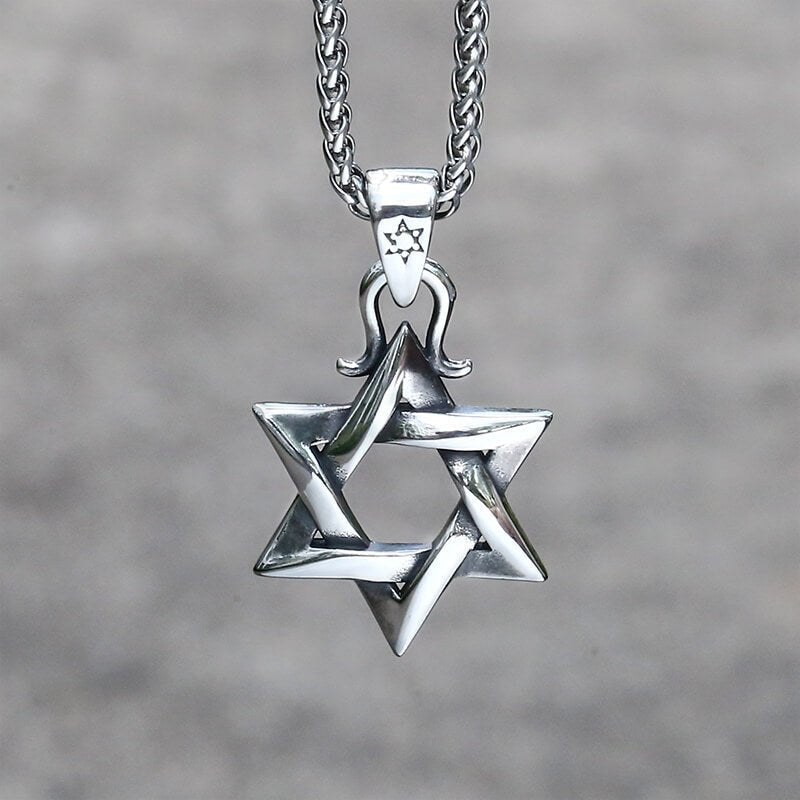 Gothic Gem-set Star Of David Stainless Steel Pendant - Che Cose Belle