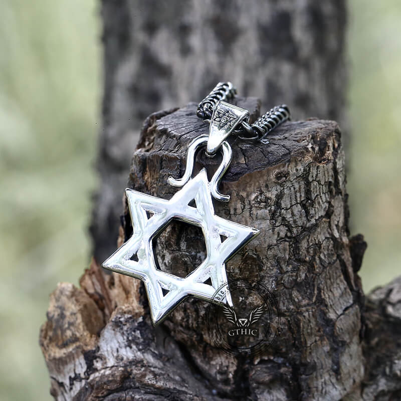 Gothic Gem-set Star Of David Stainless Steel Pendant - Che Cose Belle