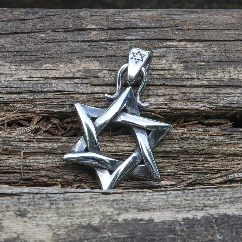 Gothic Gem-set Star Of David Stainless Steel Pendant - Che Cose Belle