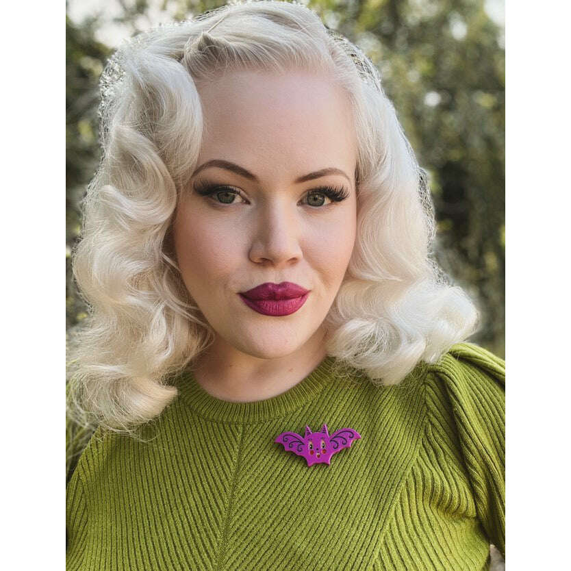 Gothic Glam Bat Scatter Pin PLUM by Johanna Parker x Lipstick & Chrome - Che Cose Belle