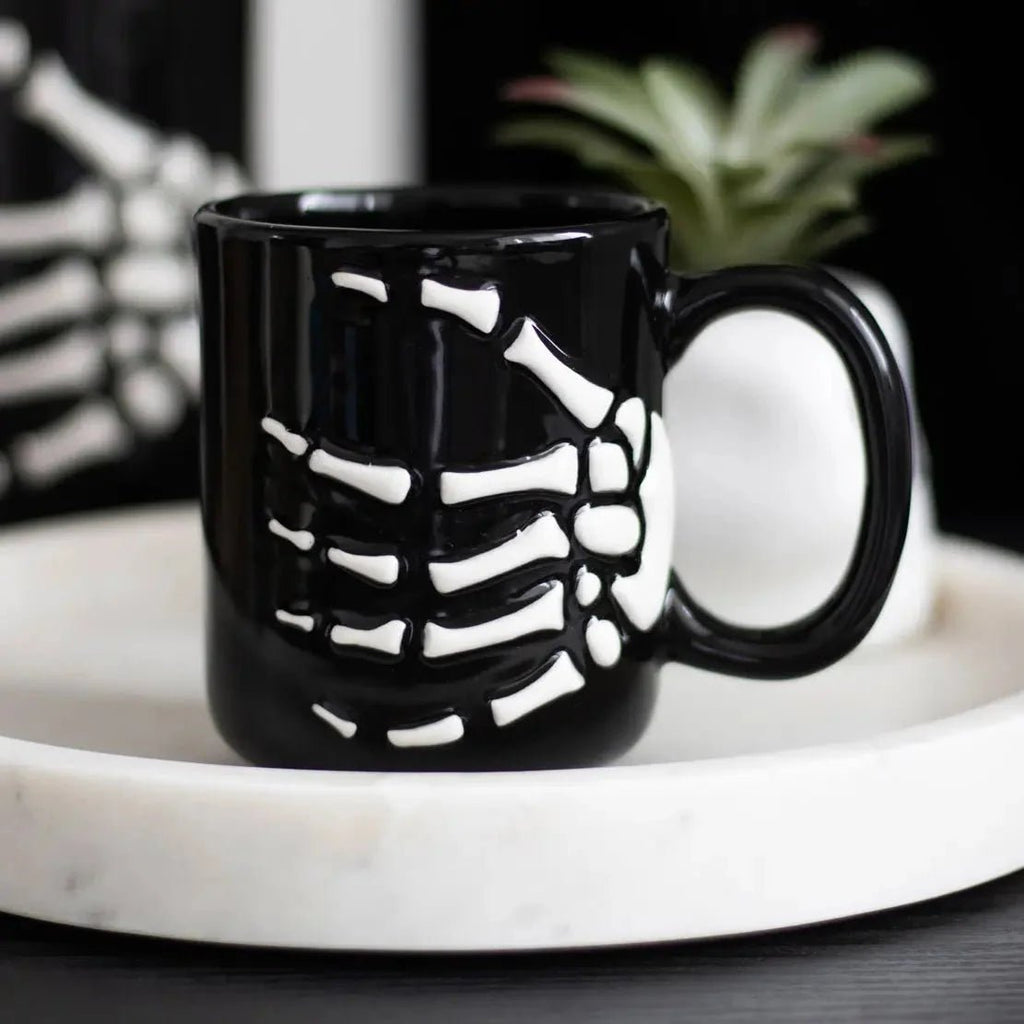 Gothic Halloween Skeleton Hand Mug - Che Cose Belle