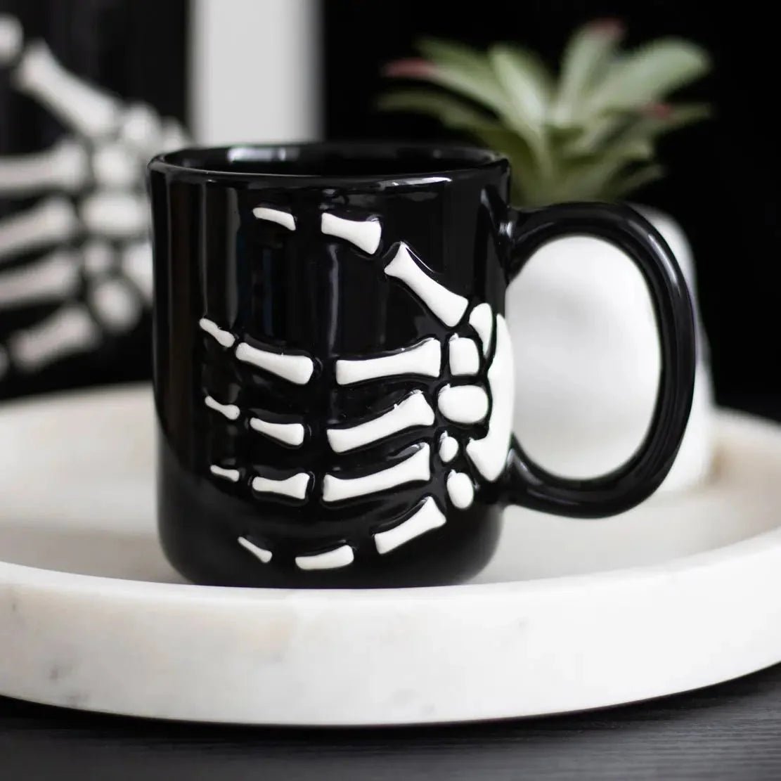 Gothic Halloween Skeleton Hand Mug - Che Cose Belle