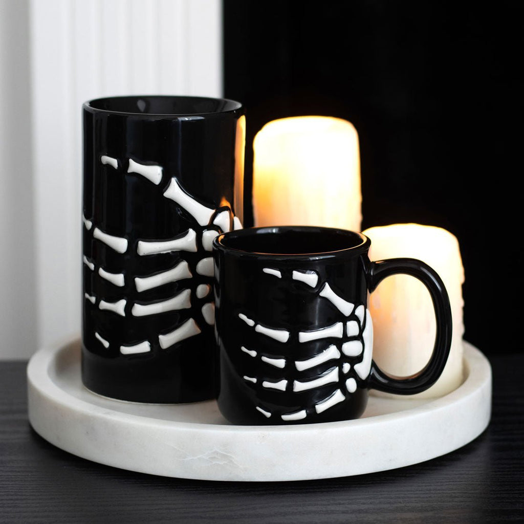 Gothic Halloween Skeleton Hand Mug - Che Cose Belle