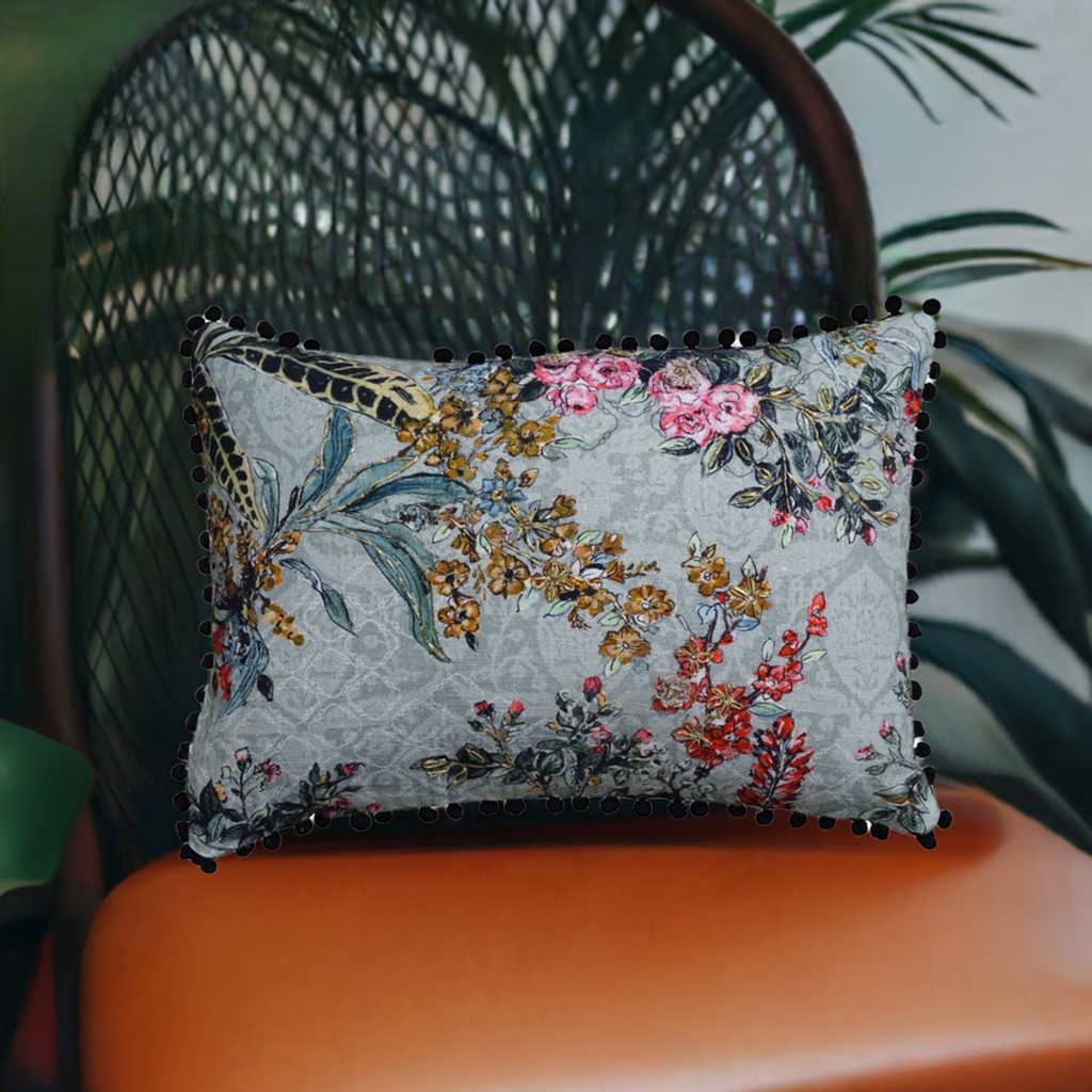 Vibhsa Hand Illustrated  14"X20" Decorative Pillow