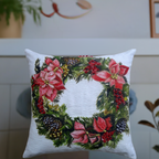 Christmas Wreath Decorative Throw Pillow 20" x 20"