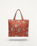 Grace Print Quilted Zipper Tote, Red (Medium) - Che Cose Belle