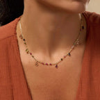 Graceful Delight Multi - Color Sapphire and Tourmaline Necklace - Che Cose Belle