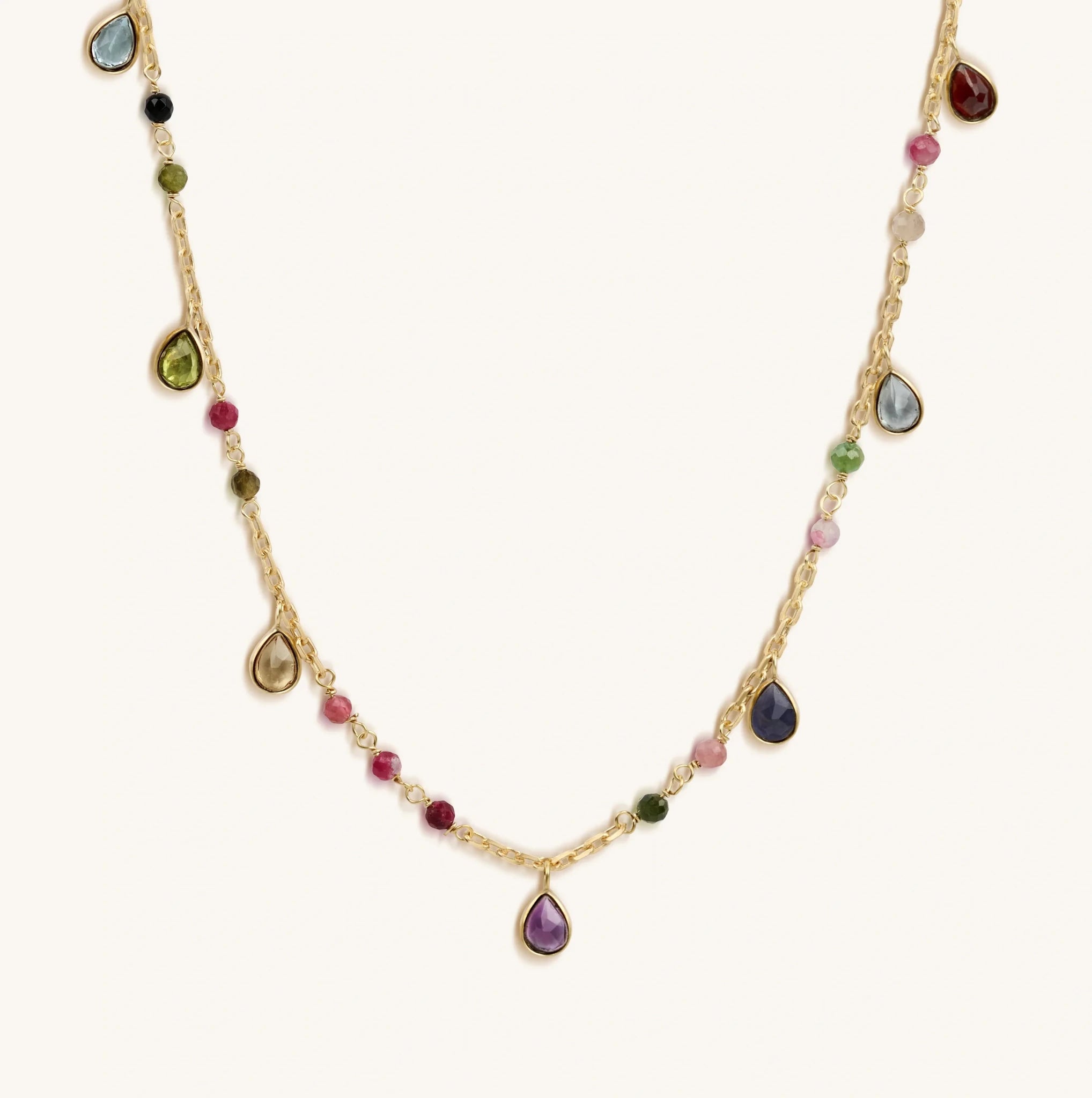Graceful Delight Multi - Color Sapphire and Tourmaline Necklace - Che Cose Belle