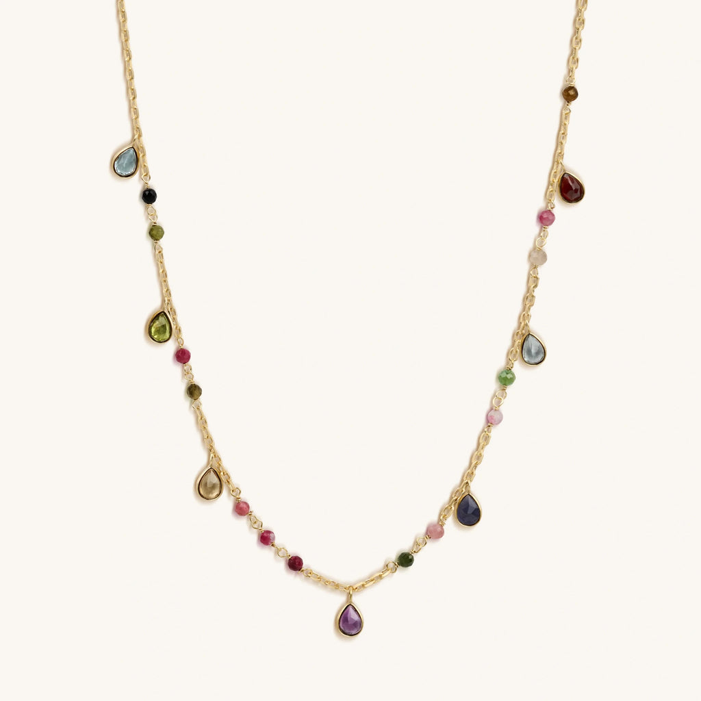 Graceful Delight Multi - Color Sapphire and Tourmaline Necklace - Che Cose Belle