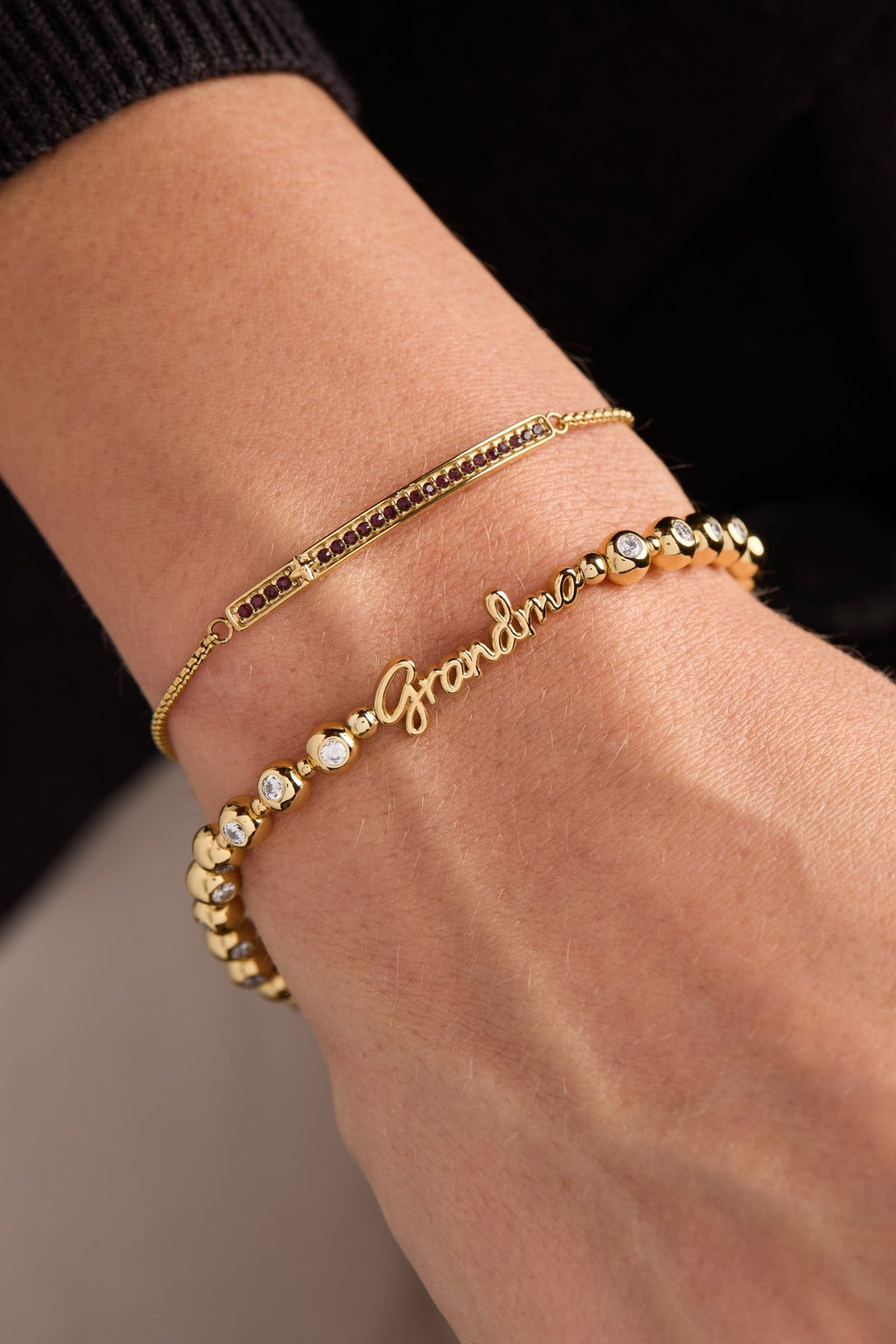 Grandma Elongated Crystal Stretch Bracelet - Che Cose Belle