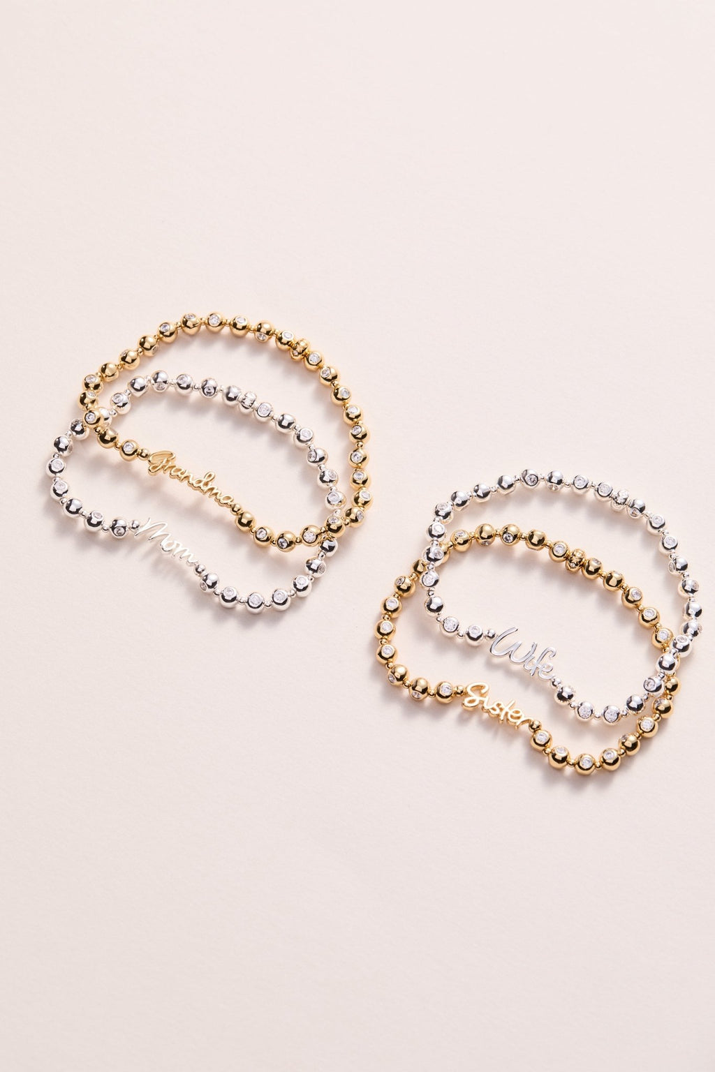 Grandma Elongated Crystal Stretch Bracelet - Che Cose Belle