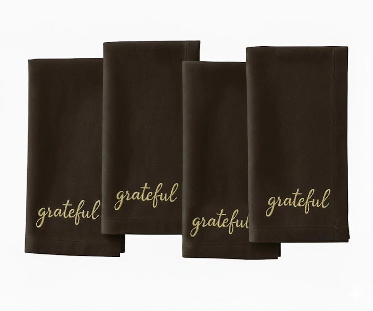 Grateful Embroidered Napkins - Che Cose Belle