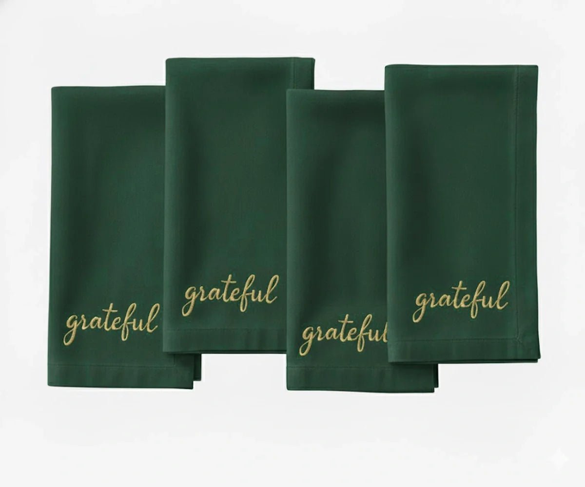 Grateful Embroidered Napkins - Che Cose Belle