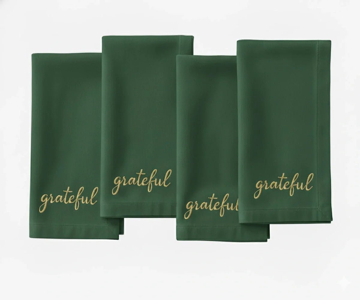 Grateful Embroidered Napkins - Che Cose Belle