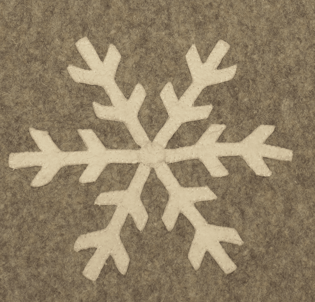 Gray Hand Felted Wool Christmas Table Runner - Snowflakes - 16"x44" Arcadia Home - Che Cose Belle