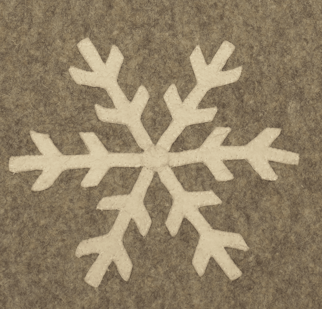 Gray Hand Felted Wool Christmas Table Runner - Snowflakes - 16"x44" Arcadia Home - Che Cose Belle