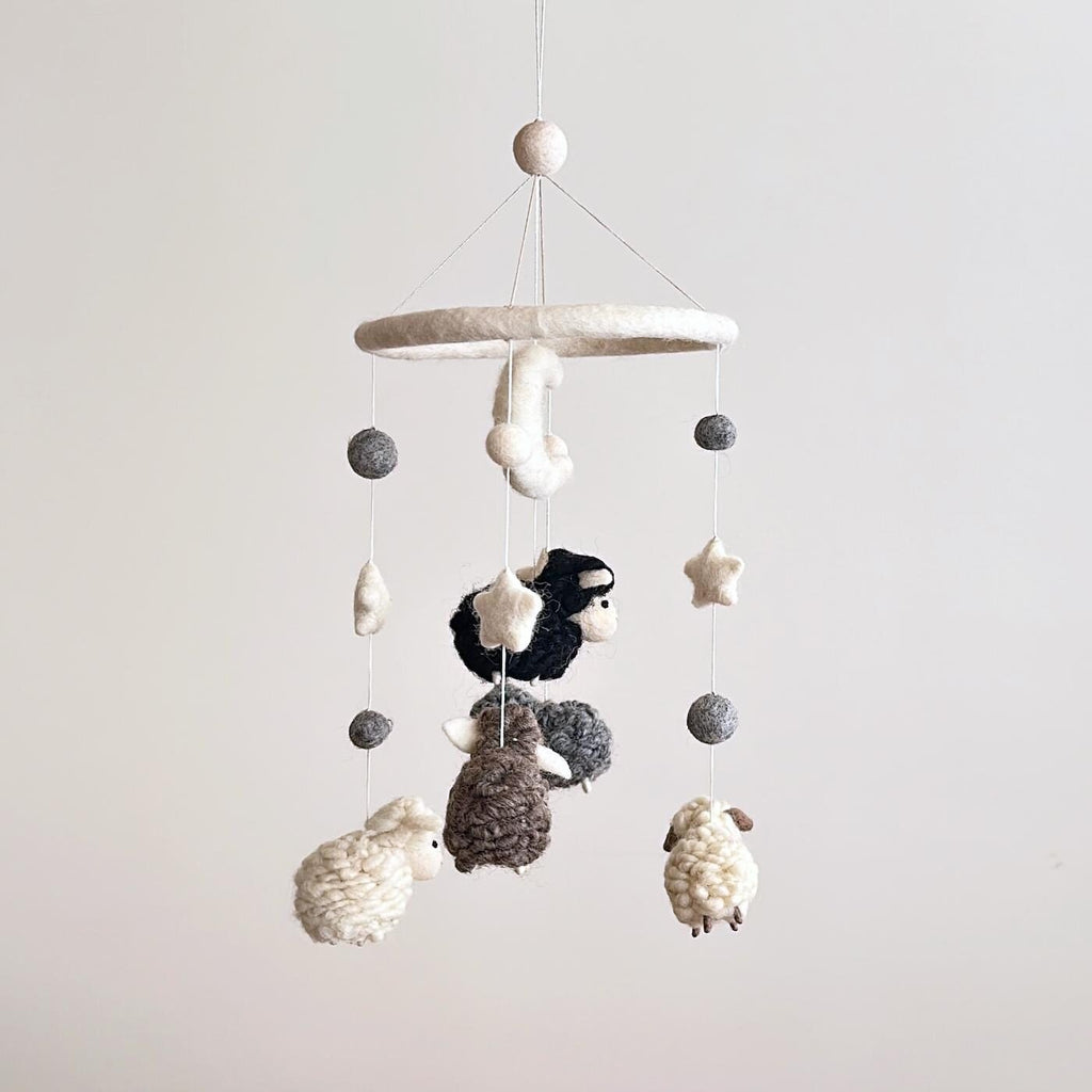 Gray Sheep Baby Mobile For Nursery Decor - Che Cose Belle