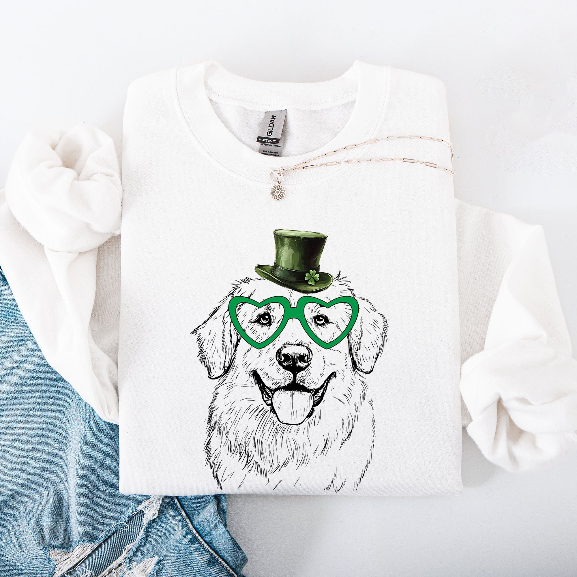 Great Pyrenees, Adorable Dog, St Patrick's Day, Lucky, Irish Sweatshirt - Che Cose Belle