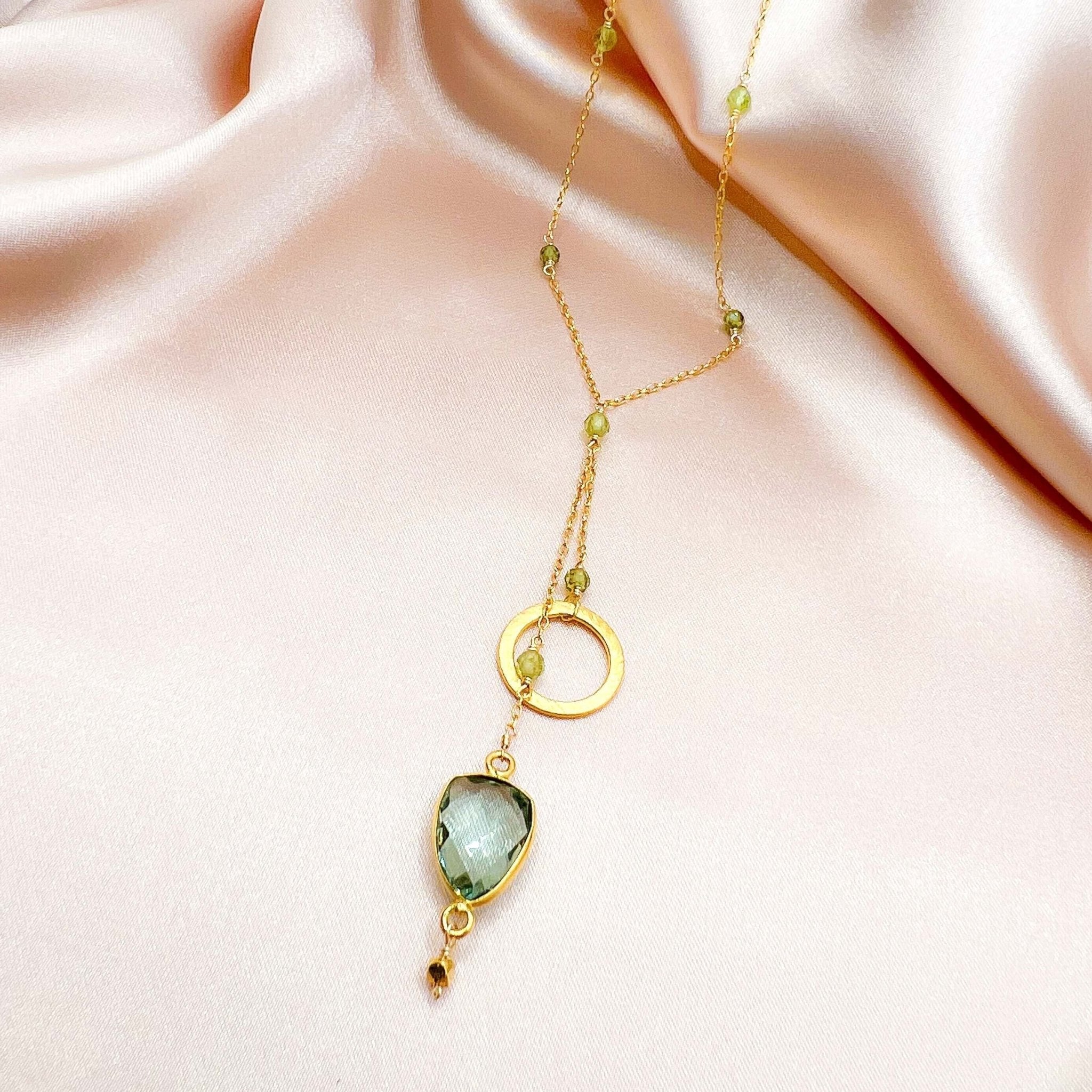 Green Amethyst Ballet Necklace - Che Cose Belle