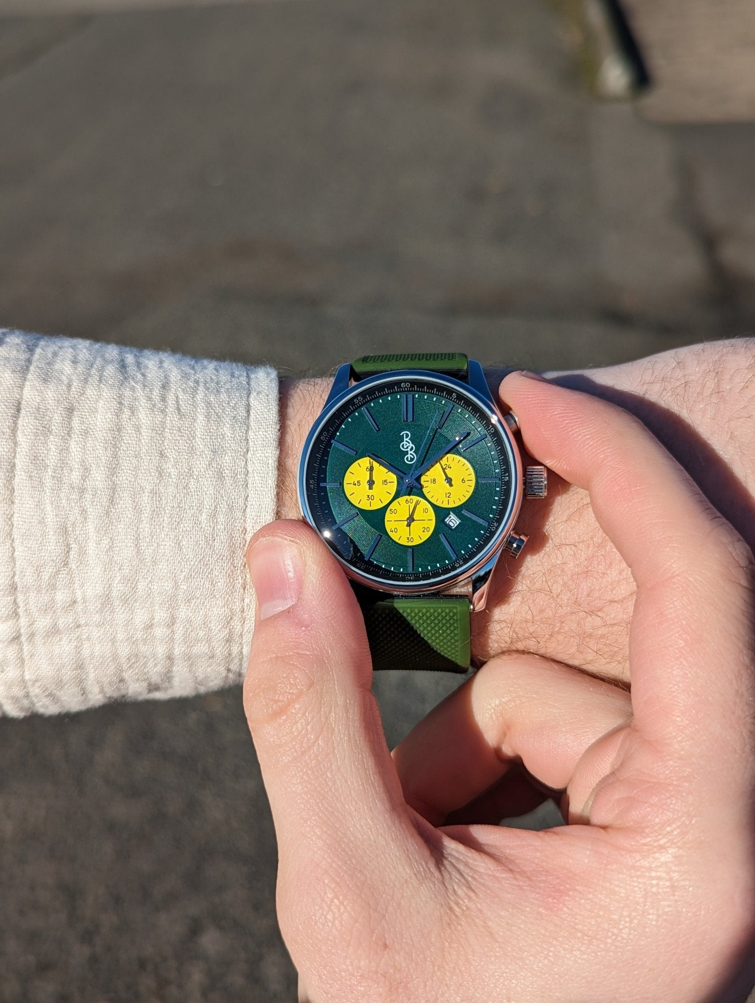 Green and Yellow Chronograph - Che Cose Belle