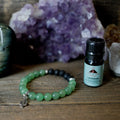 Green Aventurine Cactus Aromatherapy Essential Oil Diffuser Bracelet (8mm beads) - Che Cose Belle