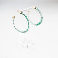 Green Glitter Hoop Earrings - Che Cose Belle