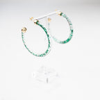 Green Glitter Hoop Earrings - Che Cose Belle