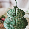 Green Iron Two Tier Small Decorative Tray - Che Cose Belle