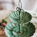 Green Iron Two Tier Small Decorative Tray - Che Cose Belle