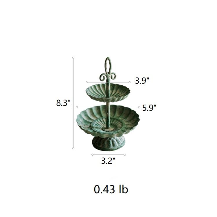 Green Iron Two Tier Small Decorative Tray - Che Cose Belle