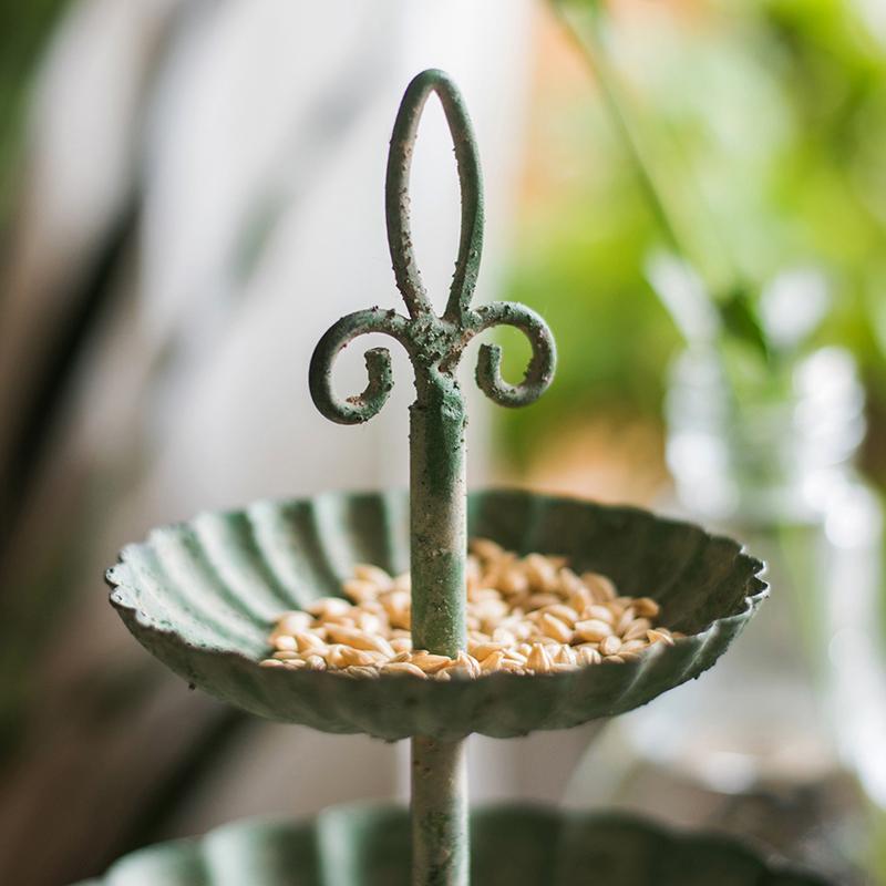 Green Iron Two Tier Small Decorative Tray - Che Cose Belle