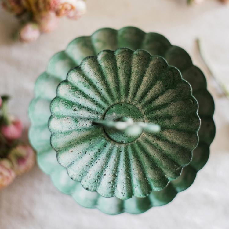 Green Iron Two Tier Small Decorative Tray - Che Cose Belle